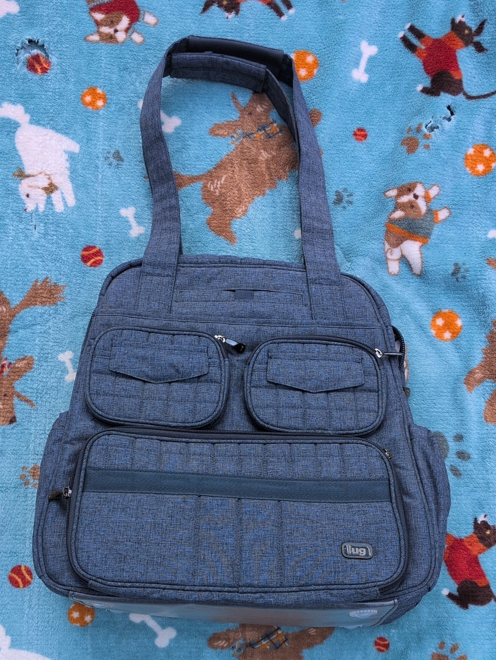 Lug Puddle Jumper Convertible Tote Bag Blue